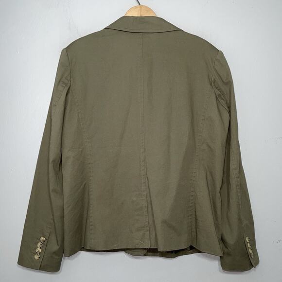 Chadwicks Jacket Womens Size 18 Olive Green Twill Two Button Blazer Army Utility - Picture 5 of 13